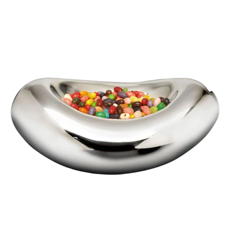 Big Bean Handcrafted Decorative Bowl In Polished Aluminum
