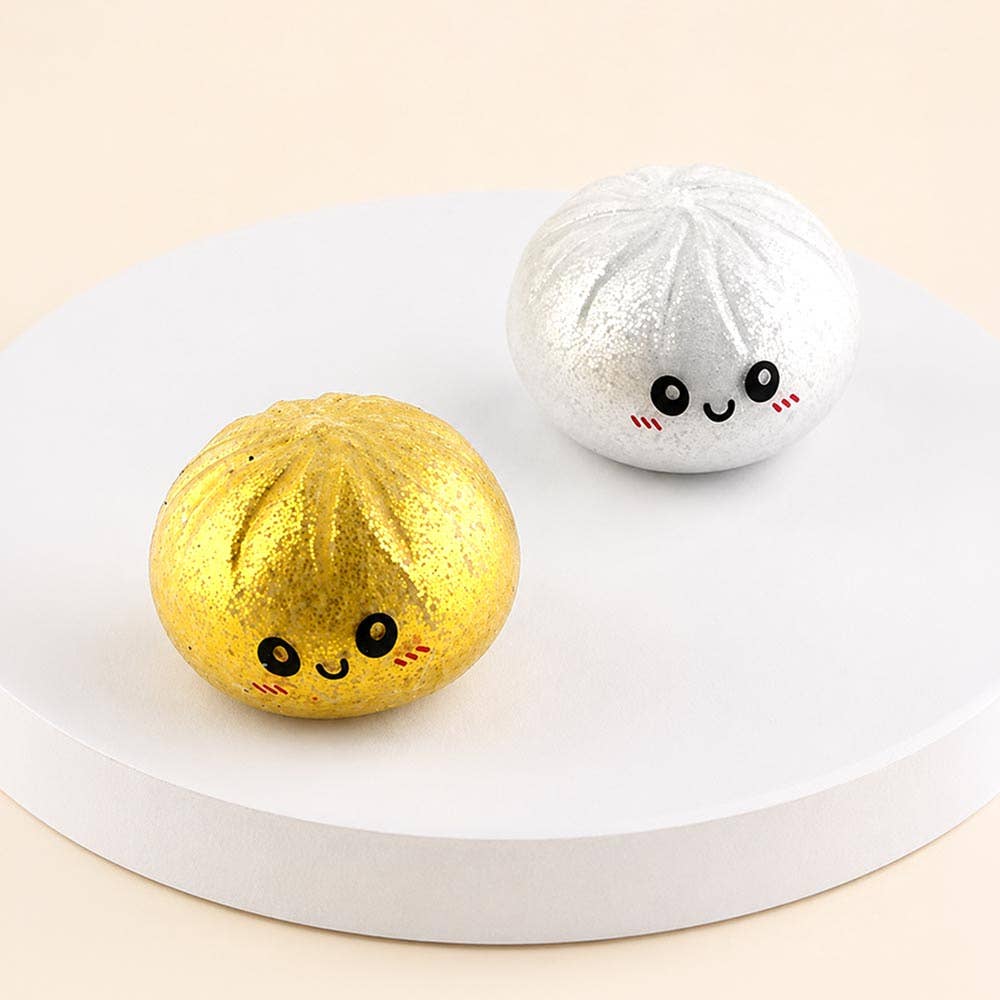12PCS - Metallic Steamed Bao Bun Dumpling Squeeze Squishy Stress Relief Toy