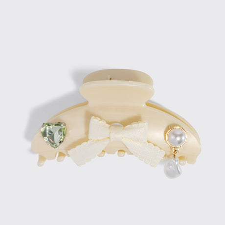 KitschPop™️Curved Claw Clip 7pc Set Vintage- Pearlized Cream - Image 5
