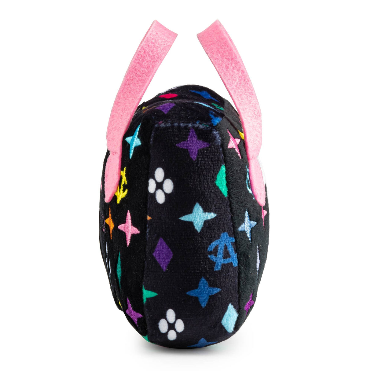 Black Monogram Chewy Vuiton Handbag Squeaker Dog Toy: Small / Mini