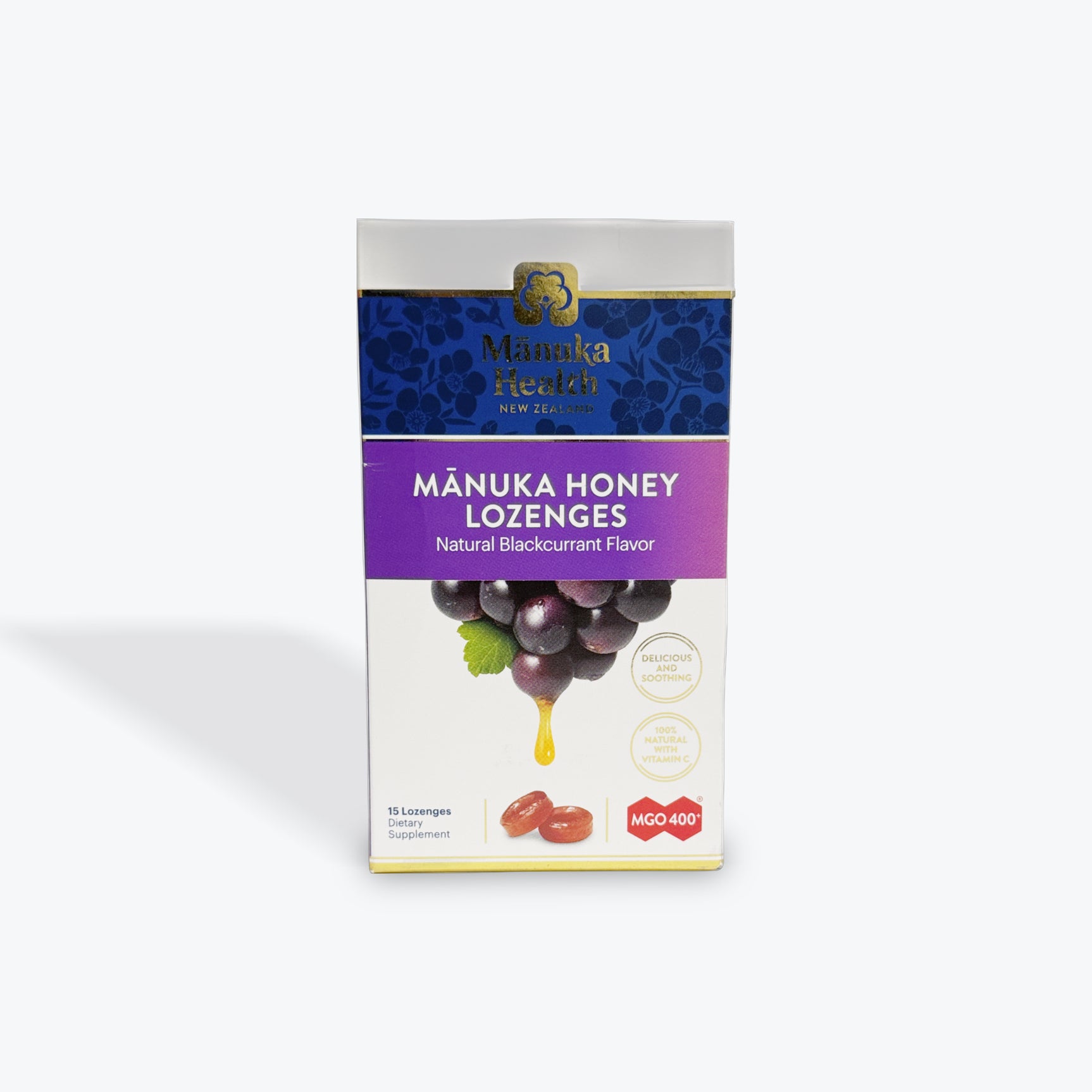 Manuka Health MGO 400+ Manuka Honey Blackcurrant Lozenges - Image 2