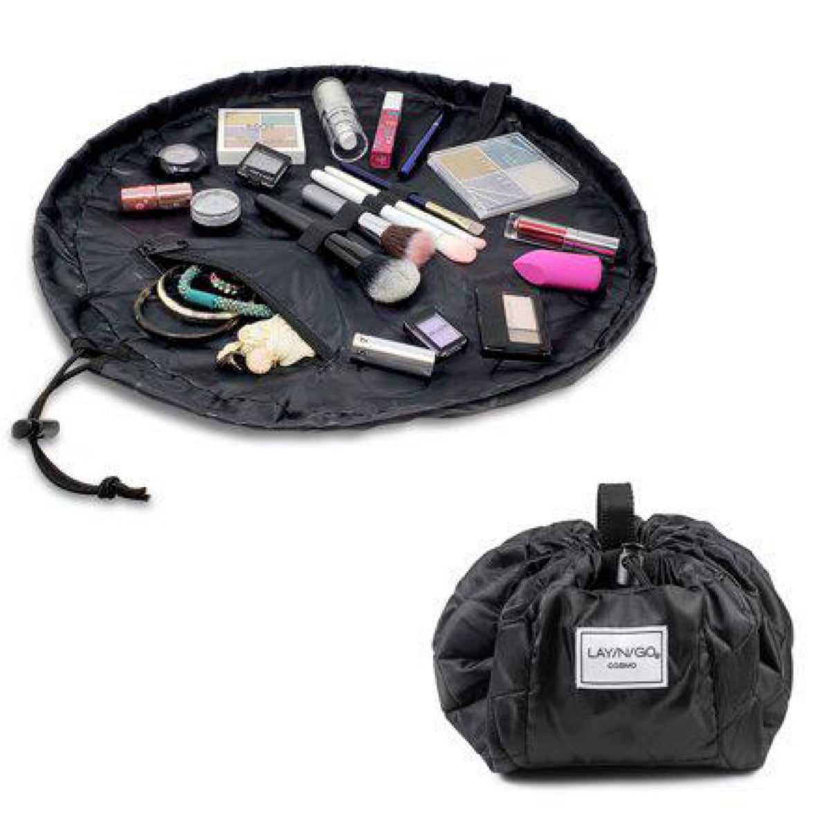 Lay-N-Go Cosmo (20 ) Drawstring Cosmetic Makeup Bag Organizer Travel to School
