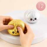 12PCS - Metallic Steamed Bao Bun Dumpling Squeeze Squishy Stress Relief Toy