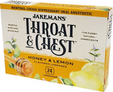 Jakemans Throat & Chest Honey Lemon Lozenges Box - 24 Ct