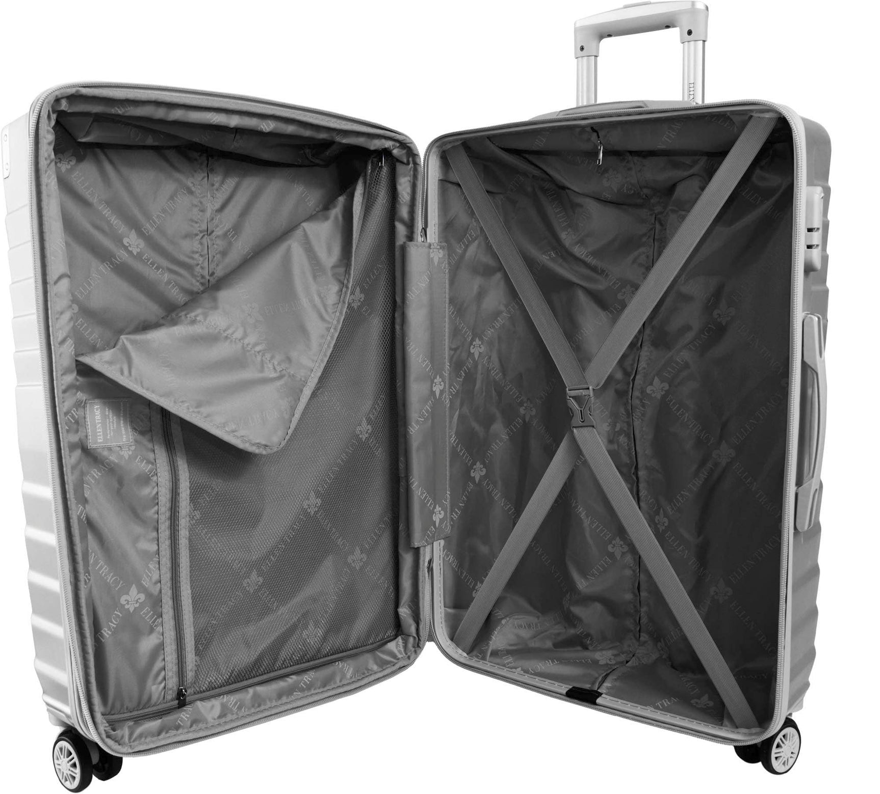 The Legend Ellen Tracy 3 PC Hard Sided Luggage Set: 331-CHROME - Image 23