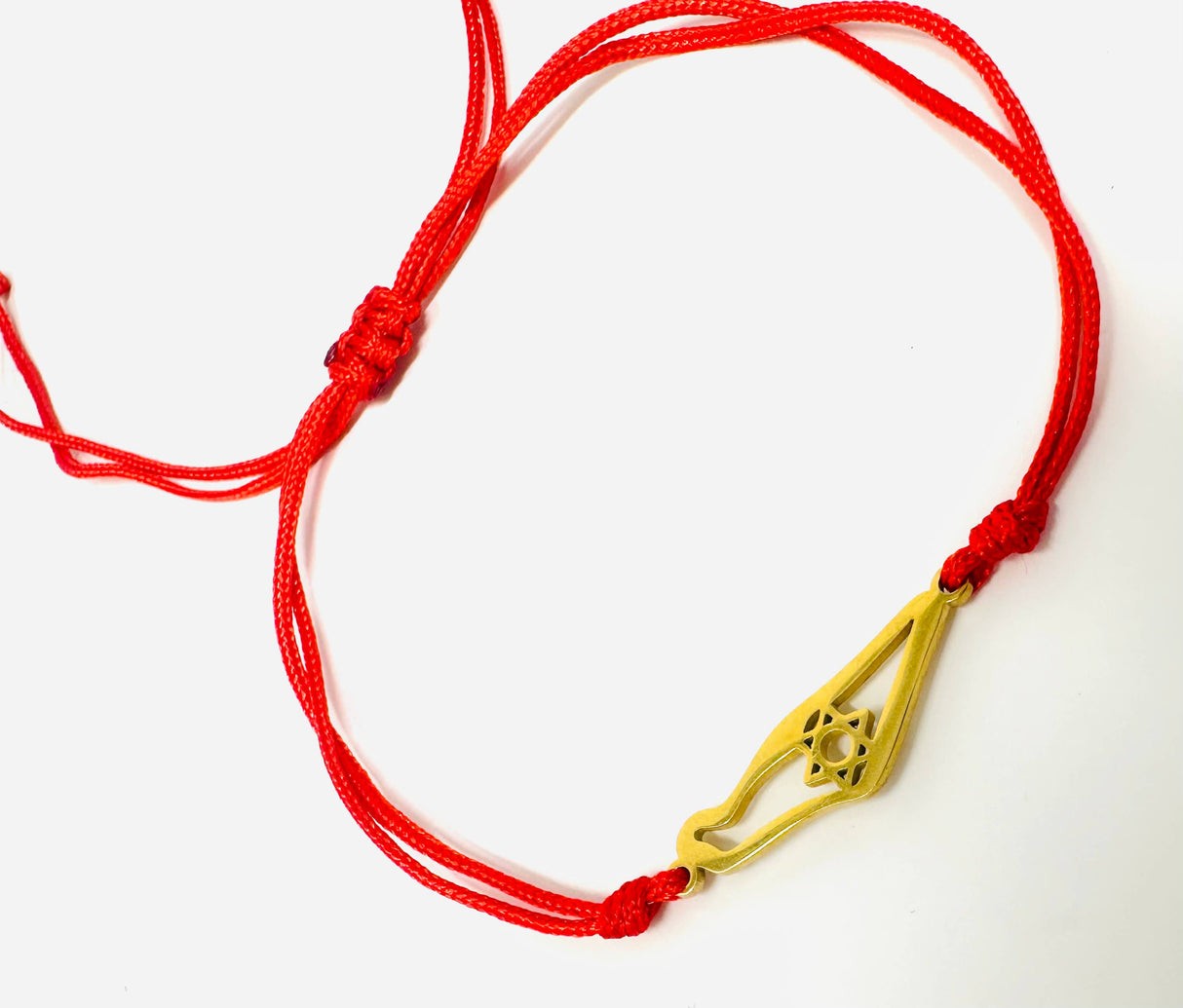 Gold Star Of David Jewish Star Judaica Rope Bracelet