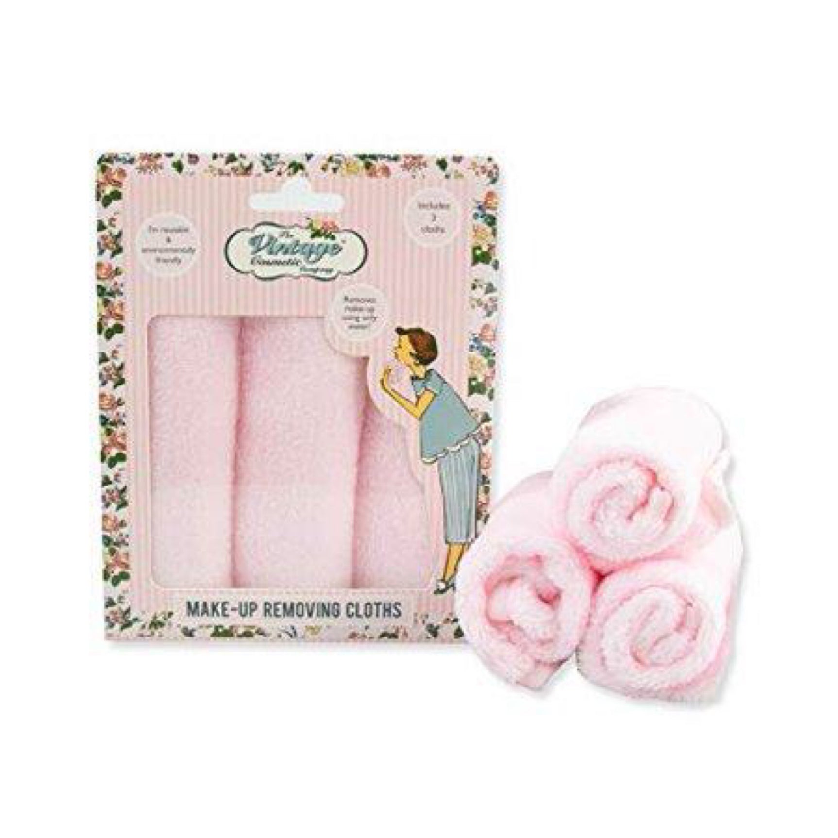 The Vintage Cosmetic Company -Up Melts Facial Wash Cloth Make-Up Remover Sided to Cleanse & Exfoliate Soap Needed All Skin...