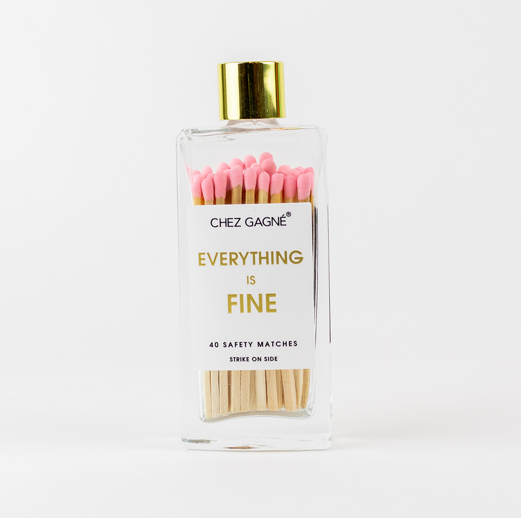 Chez Gagné Everything is Fine - Glass Bottle Matches