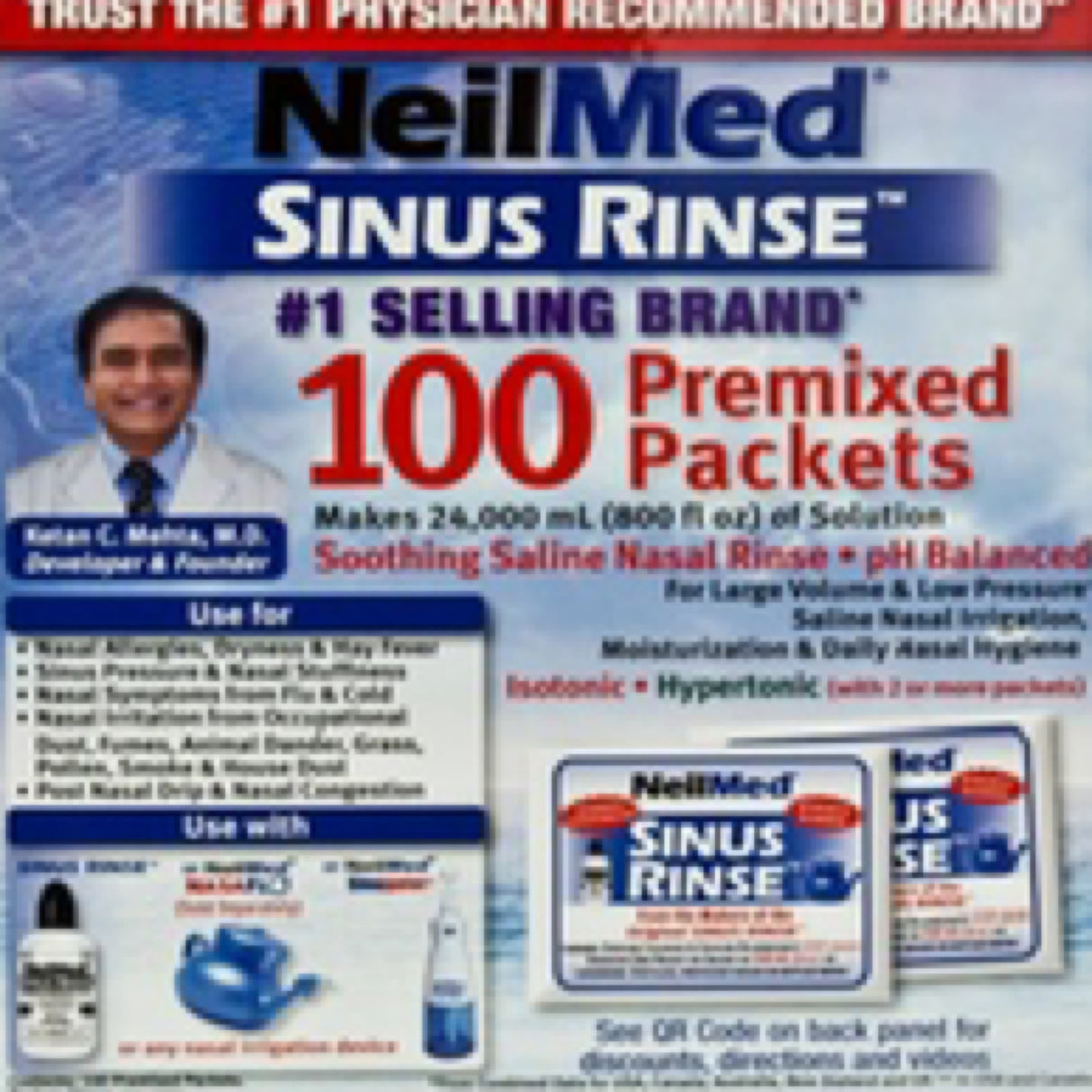NeilMed Sinus Relief 100 Premixed Packets