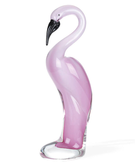 Flamenco rosa de cristal estilo Murano de 33 cm