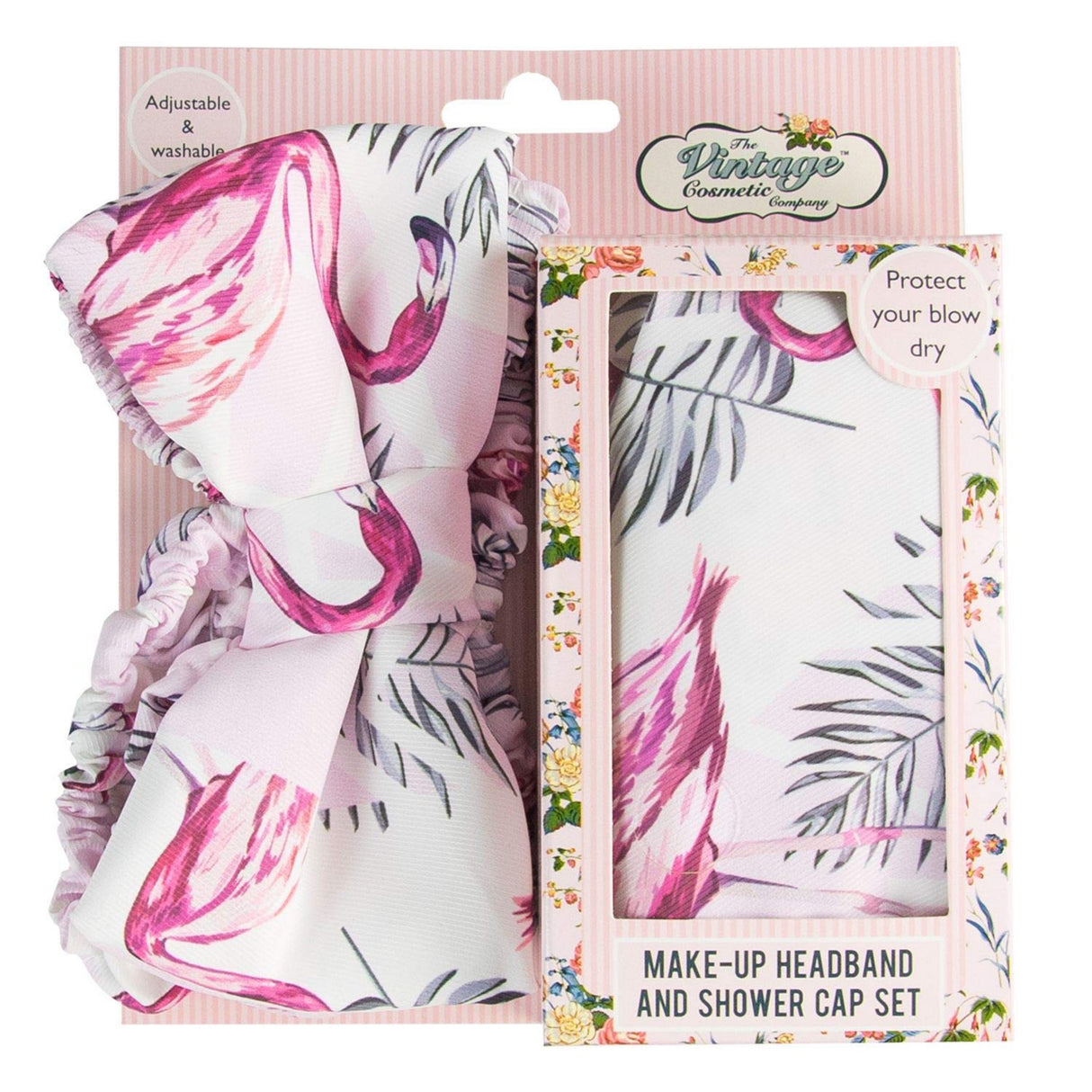 The vintage cosmetic company makeup headband & shower cap set