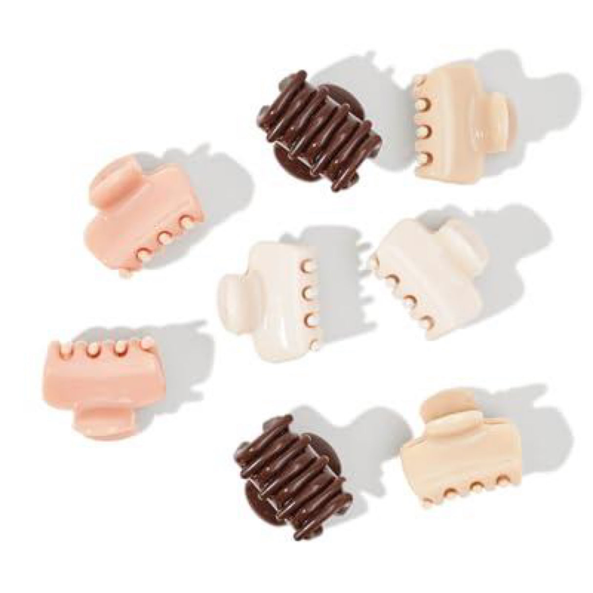 KITSCH Recycled Plastic Mini Puffy Claw Clips 8pc Set- Rosewood