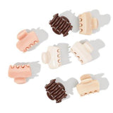 KITSCH Recycled Plastic Mini Puffy Claw Clips 8pc Set- Rosewood