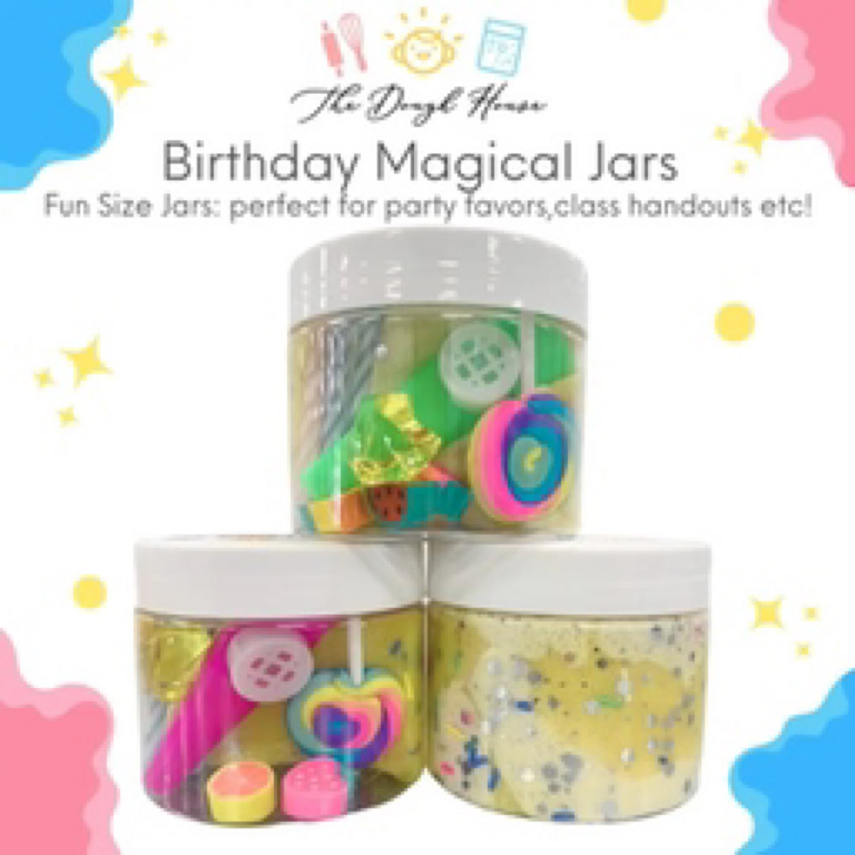 Sensory Dough Fun Size Magical Jar - Birthday Magical Jar